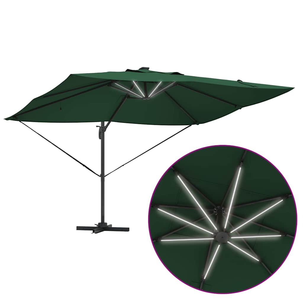 Guarda-sol Roma de Braço Articulado Manual Verde e Preto