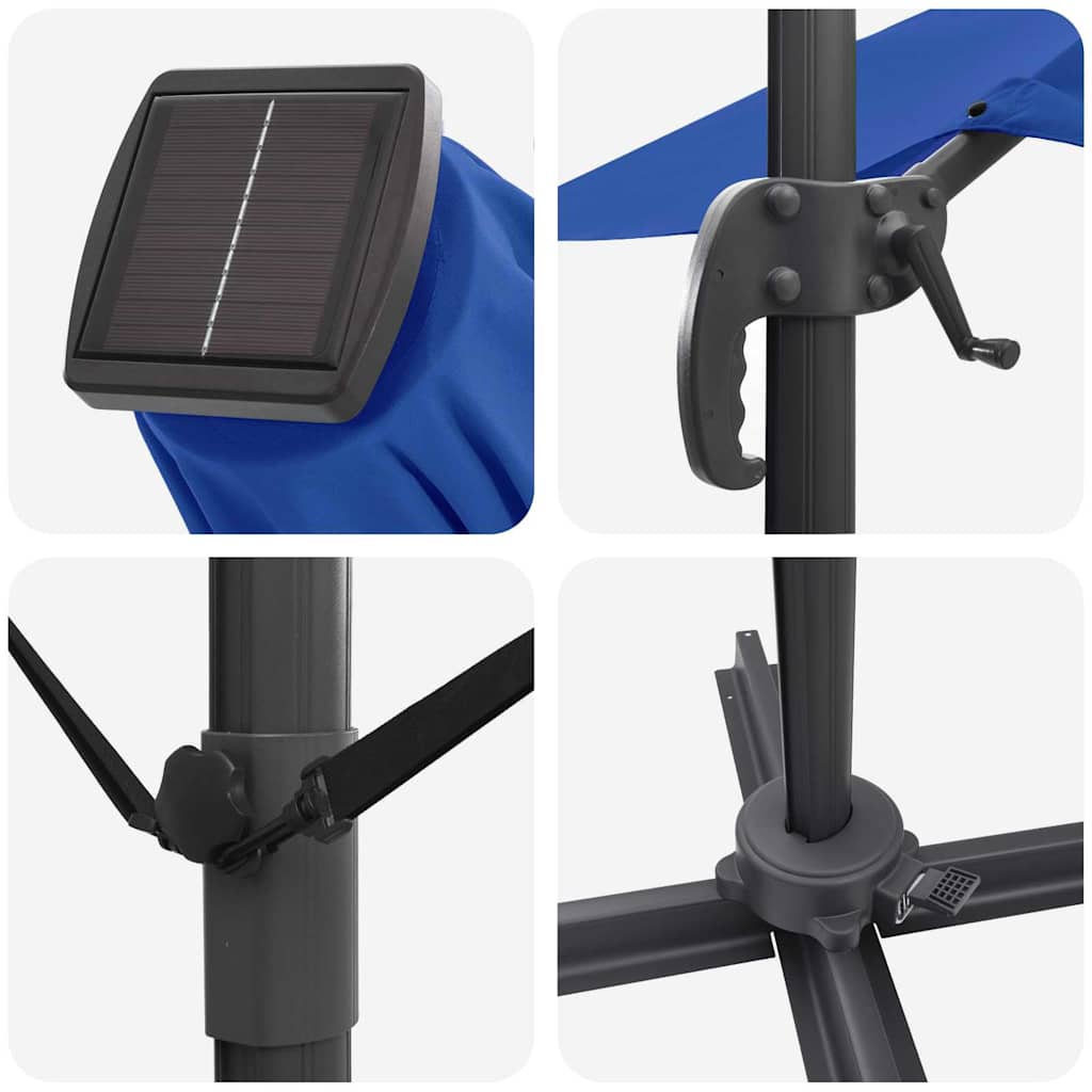 Guarda-sol Roma de Braço Articulado Manual Azul e Preto