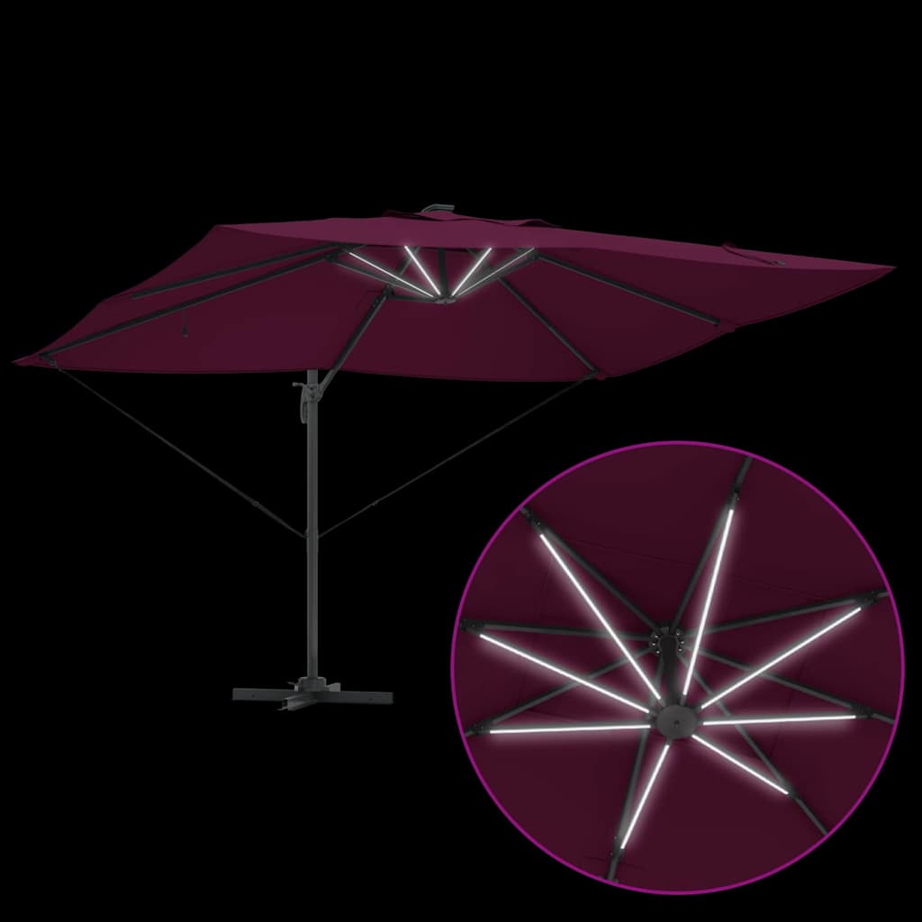 Guarda-sol Roma de Braço Articulado Manual Vermelho e Preto
