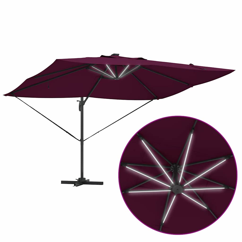 Guarda-sol Roma de Braço Articulado Manual Vermelho e Preto