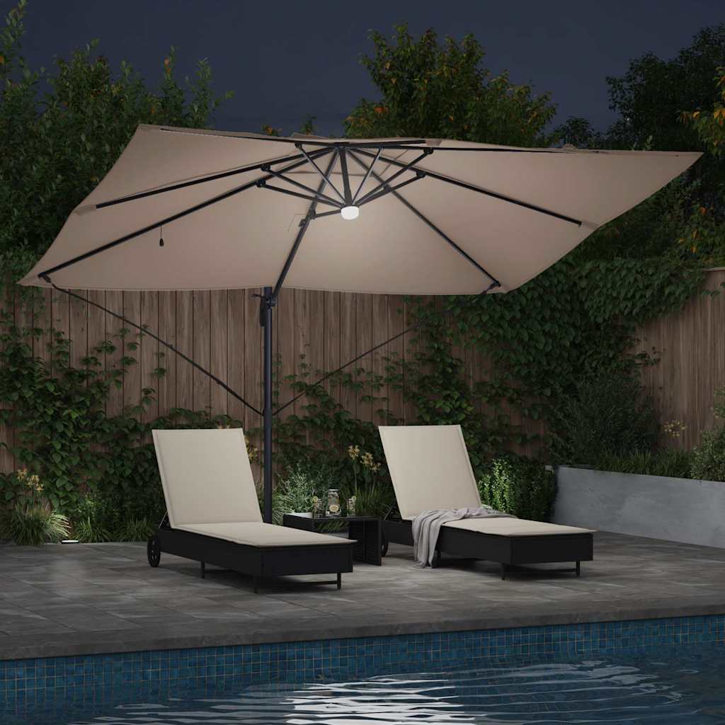 Guarda-sol Roma de Braço Articulado com luzes de tira LED