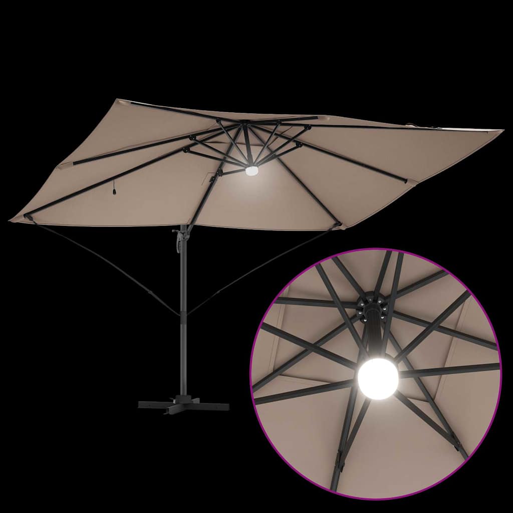 Guarda-sol Roma de Braço Articulado com luzes de tira LED