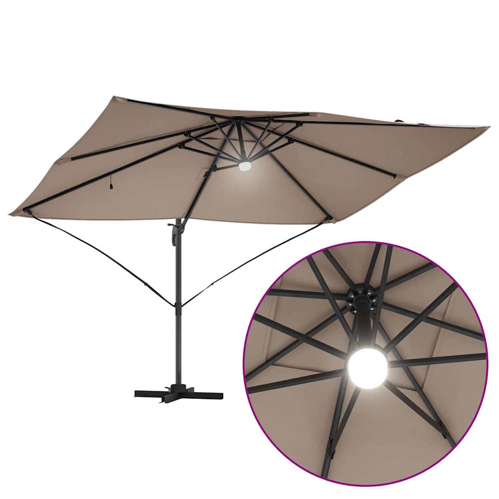 Guarda-sol Roma de Braço Articulado com luzes de tira LED