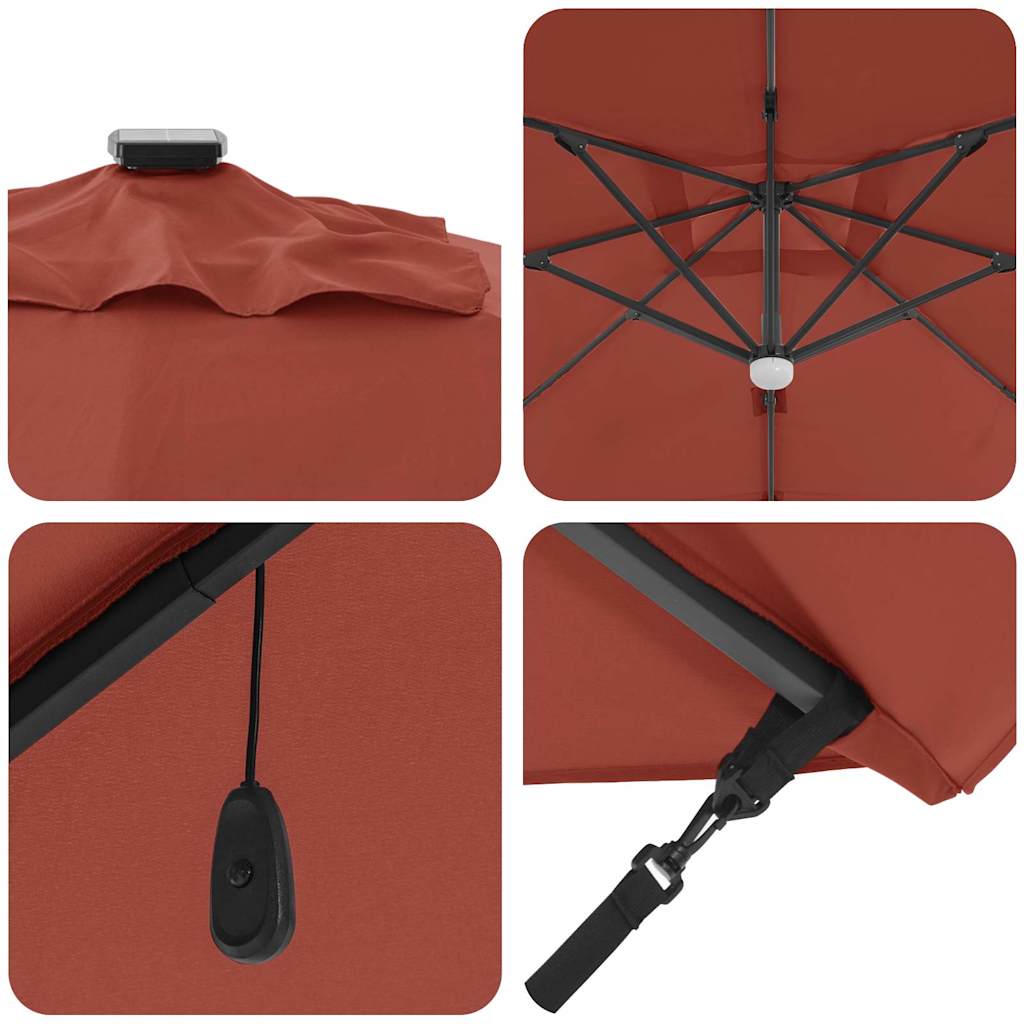 Guarda-sol Roma de Braço Articulado Vermelho e Preto