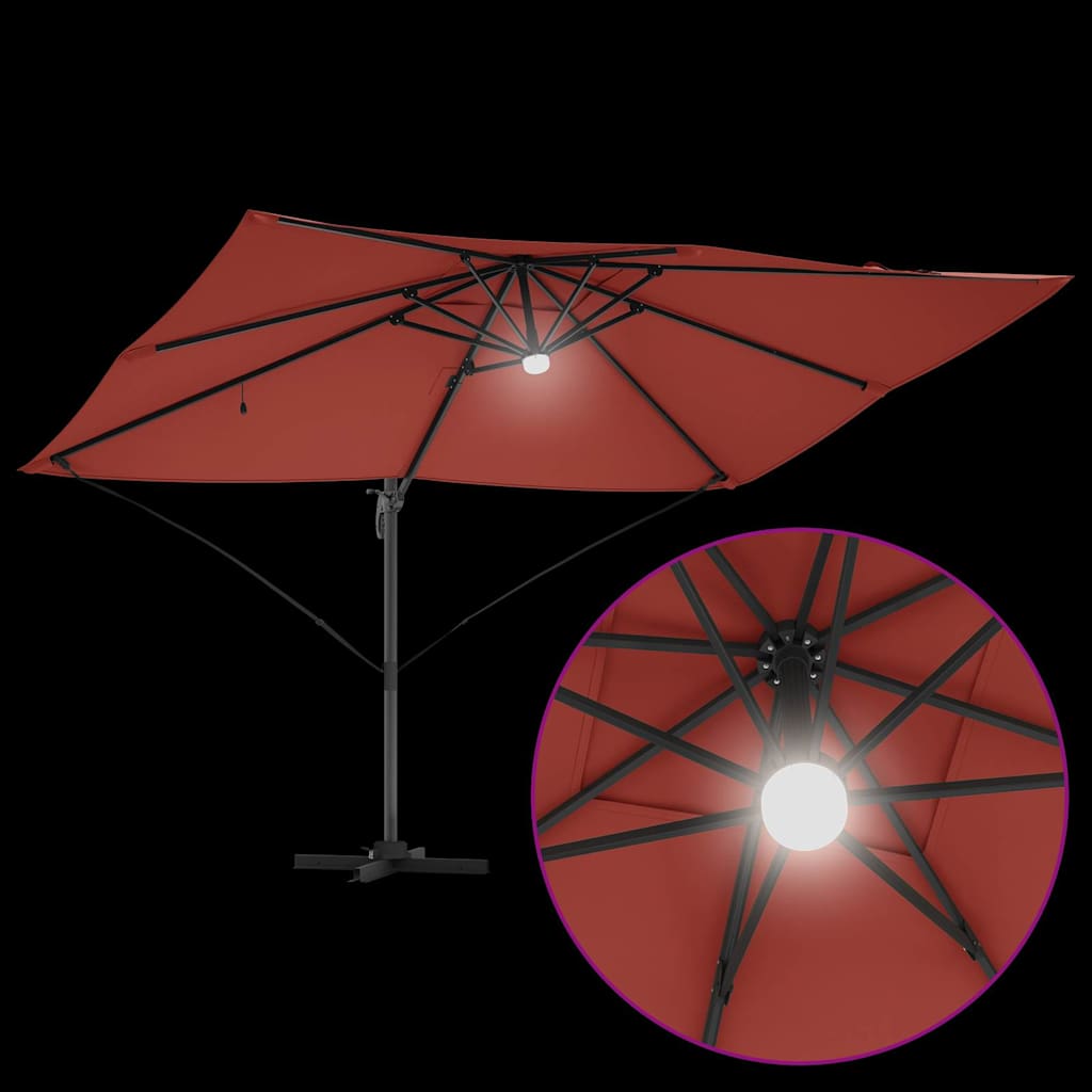 Guarda-sol Roma de Braço Articulado Vermelho e Preto