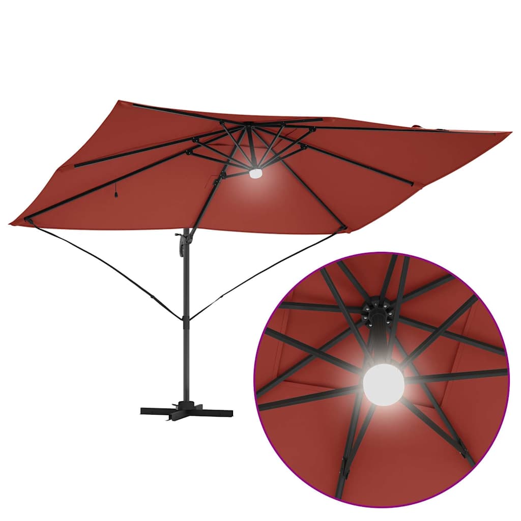 Guarda-sol Roma de Braço Articulado Vermelho e Preto