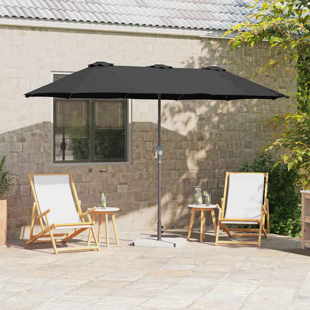 Guarda-sol de Jardim Preto 370 x 197 x 239 cm