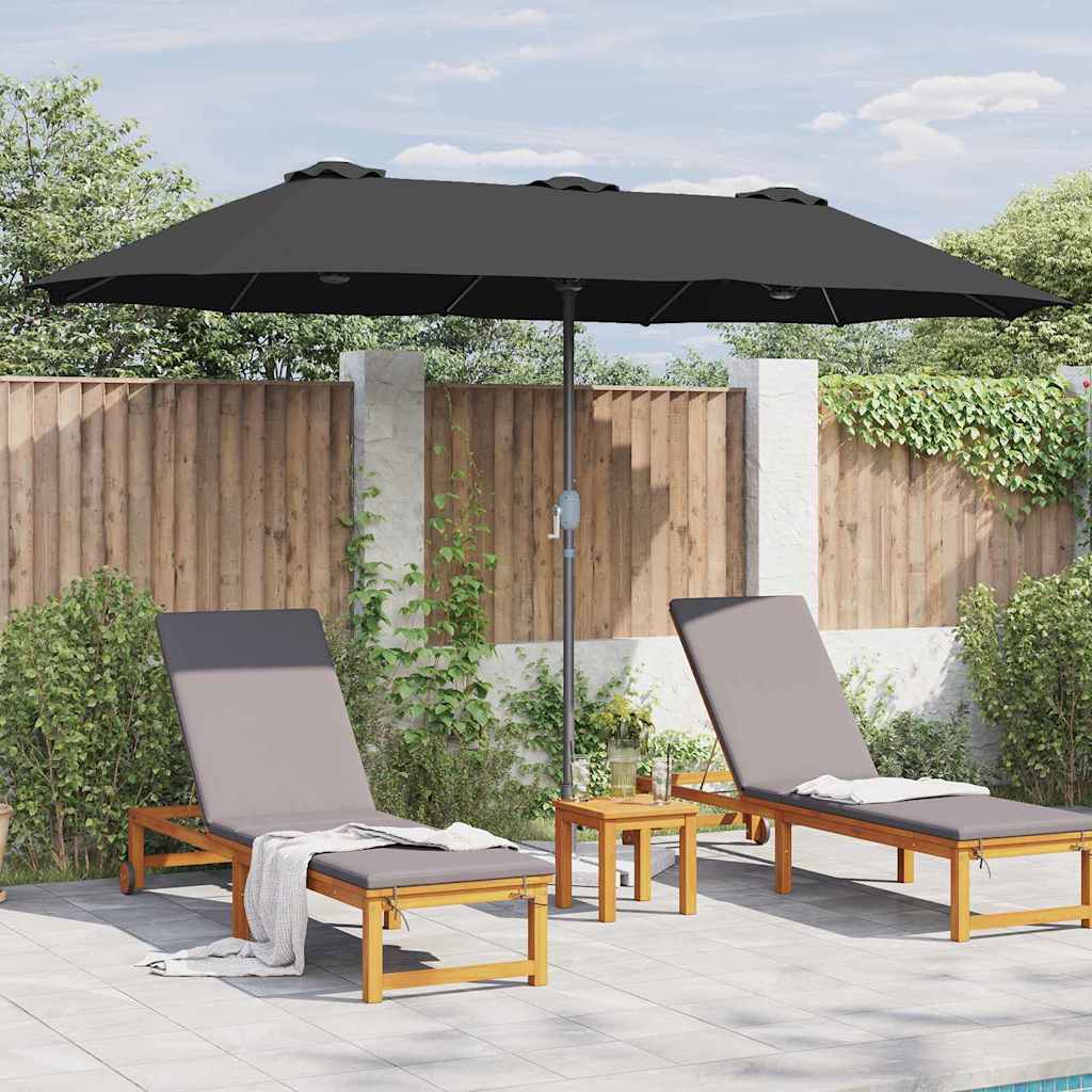 Guarda-sol de Jardim Preto 370 x 197 x 239 cm