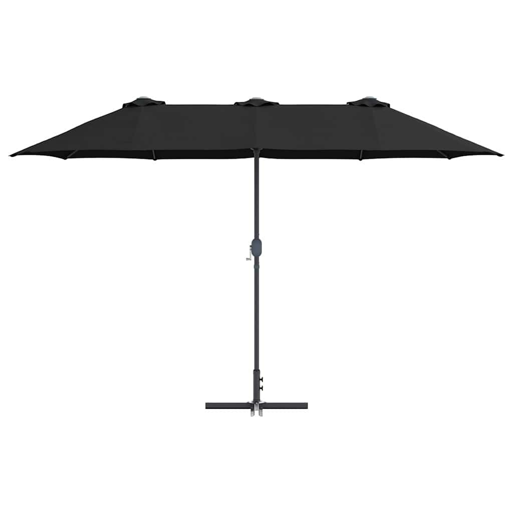 Guarda-sol de Jardim Preto 370 x 197 x 239 cm