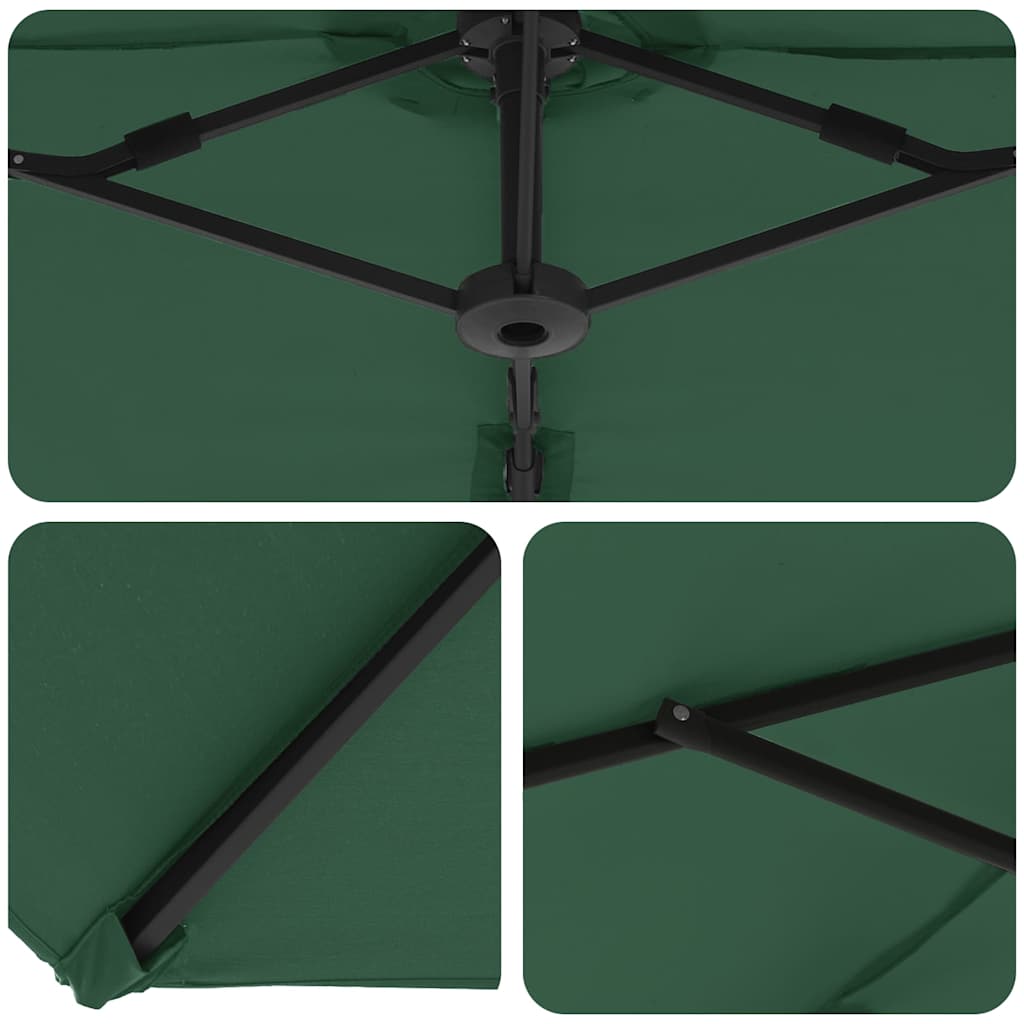 Guarda-sol cantilever de jardim Verde 372 x 198 x 243 cm