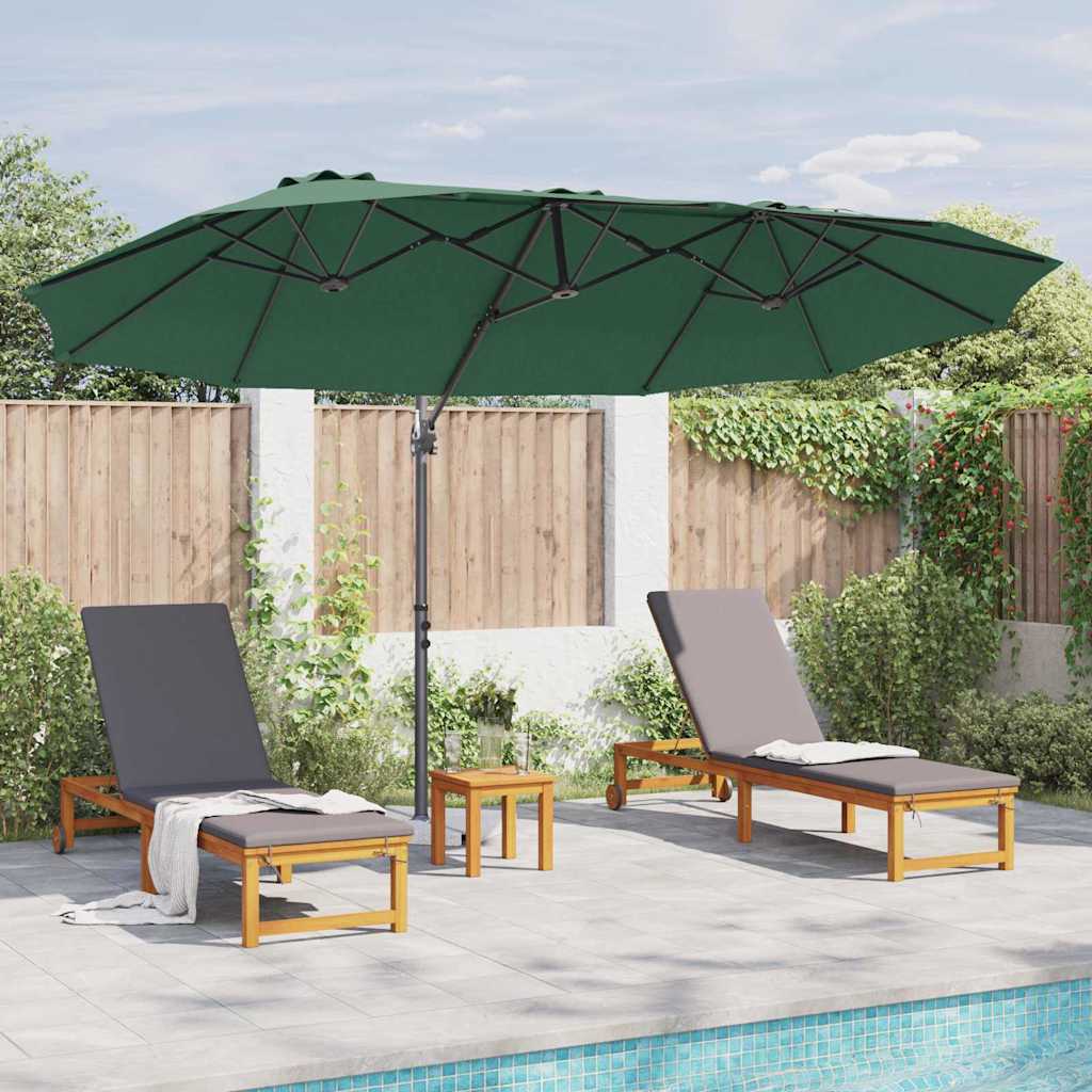 Guarda-sol cantilever de jardim Verde 372 x 198 x 243 cm