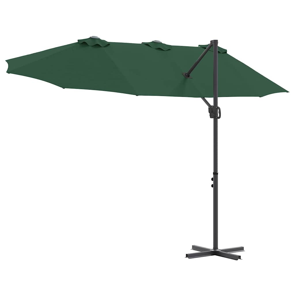 Guarda-sol cantilever de jardim Verde 372 x 198 x 243 cm