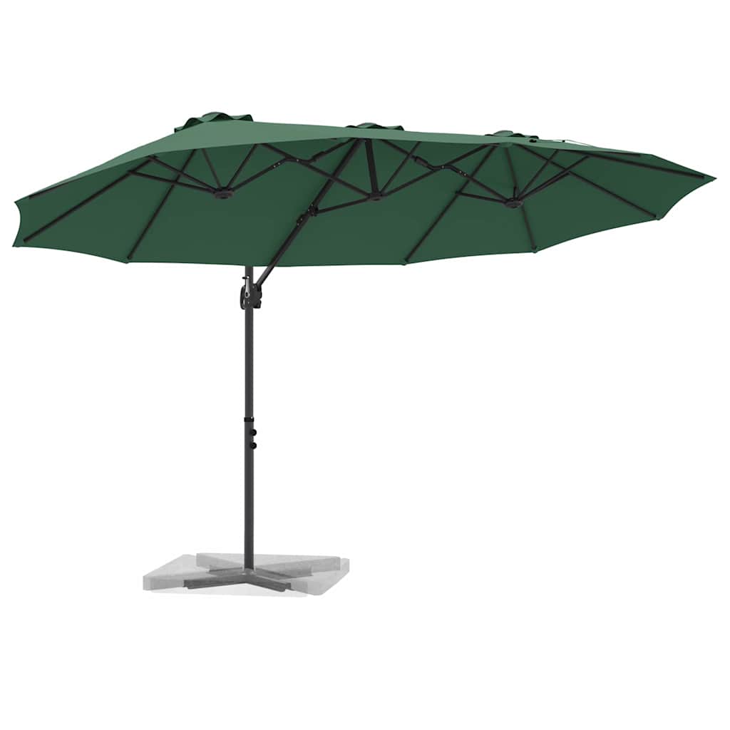 Guarda-sol cantilever de jardim Verde 372 x 198 x 243 cm
