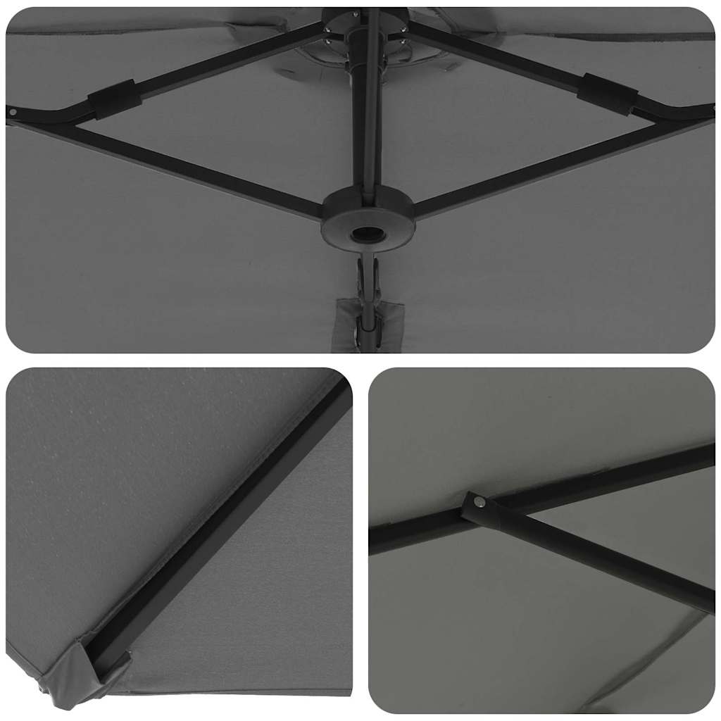 Guarda-sol cantilever de jardim Antracite 372 x 198 x 243 cm