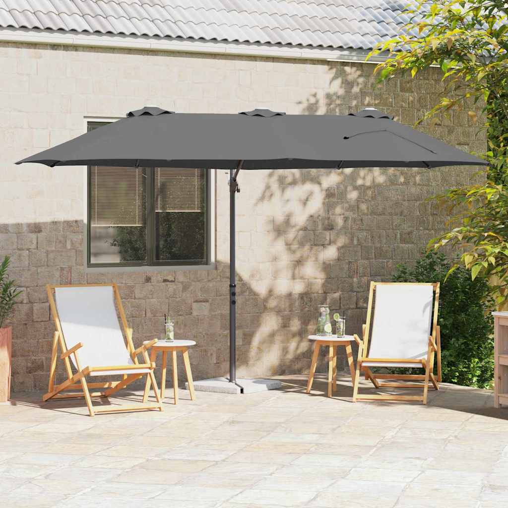 Guarda-sol cantilever de jardim Antracite 372 x 198 x 243 cm
