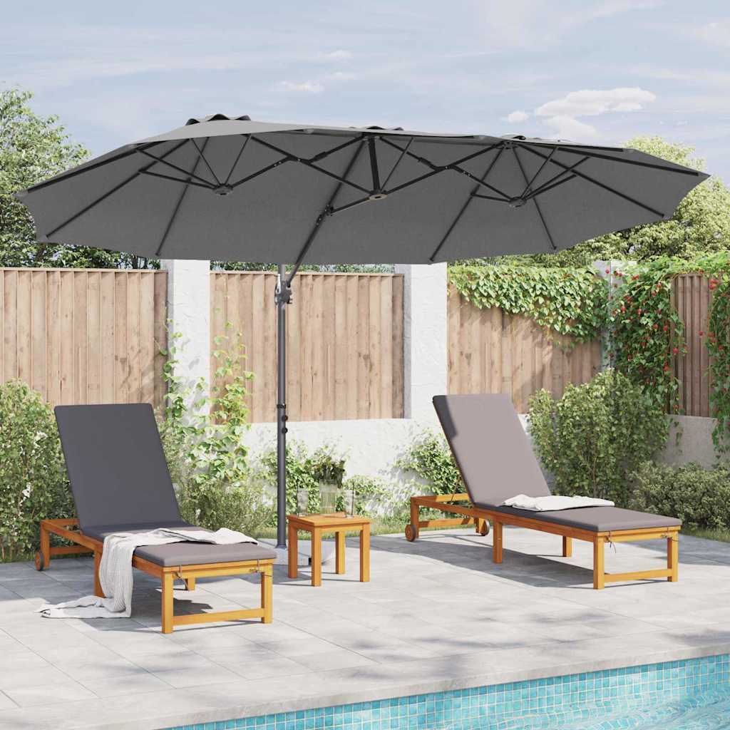 Guarda-sol cantilever de jardim Antracite 372 x 198 x 243 cm