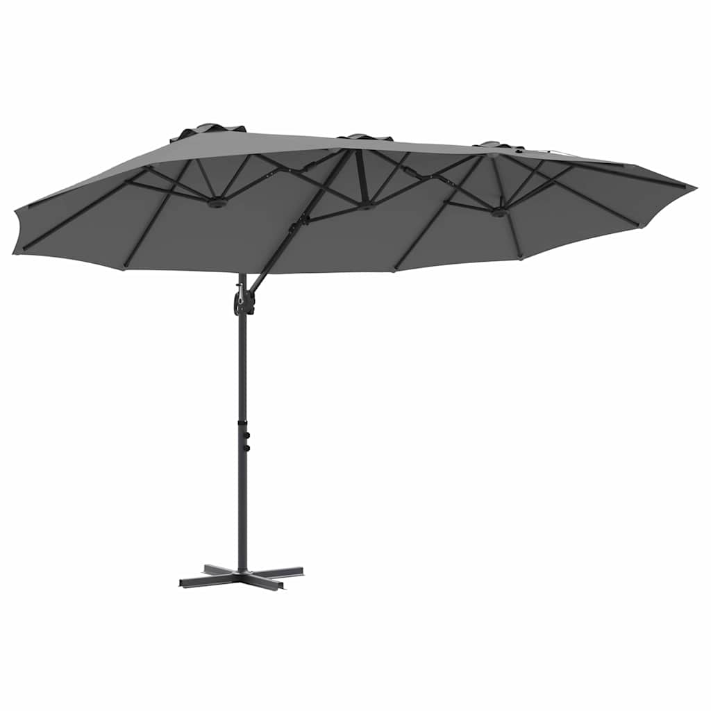 Guarda-sol cantilever de jardim Antracite 372 x 198 x 243 cm