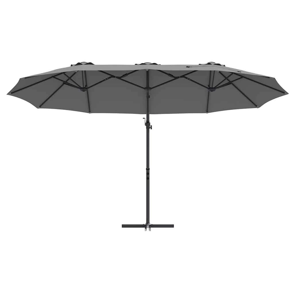 Guarda-sol cantilever de jardim Antracite 372 x 198 x 243 cm