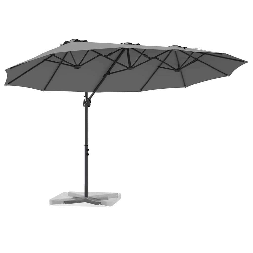 Guarda-sol cantilever de jardim Antracite 372 x 198 x 243 cm