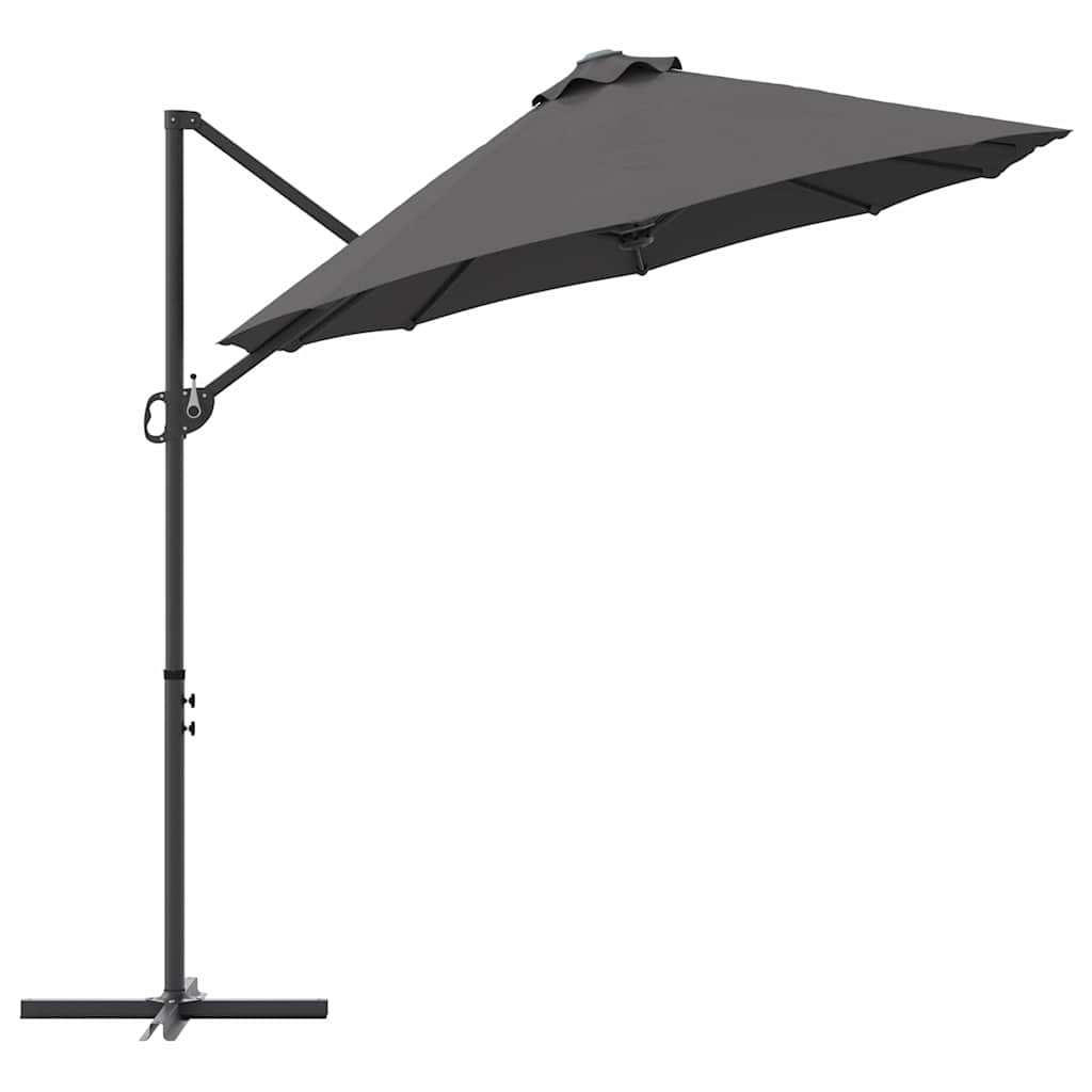 Guarda-sol cantilever de jardim Antracite 372 x 198 x 243 cm