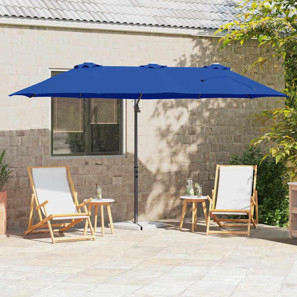 Guarda-sol cantilever de jardim azul ciano 372 x 198 x 243 cm