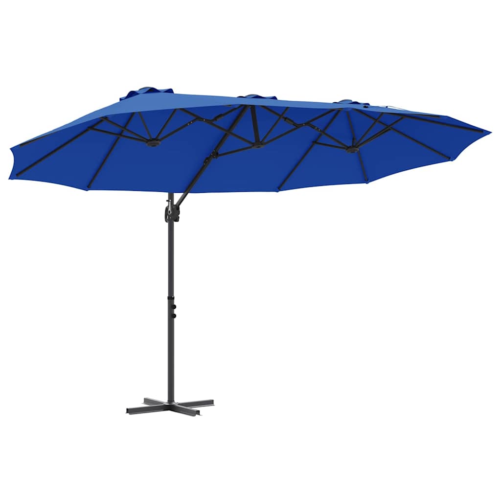 Guarda-sol cantilever de jardim azul ciano 372 x 198 x 243 cm