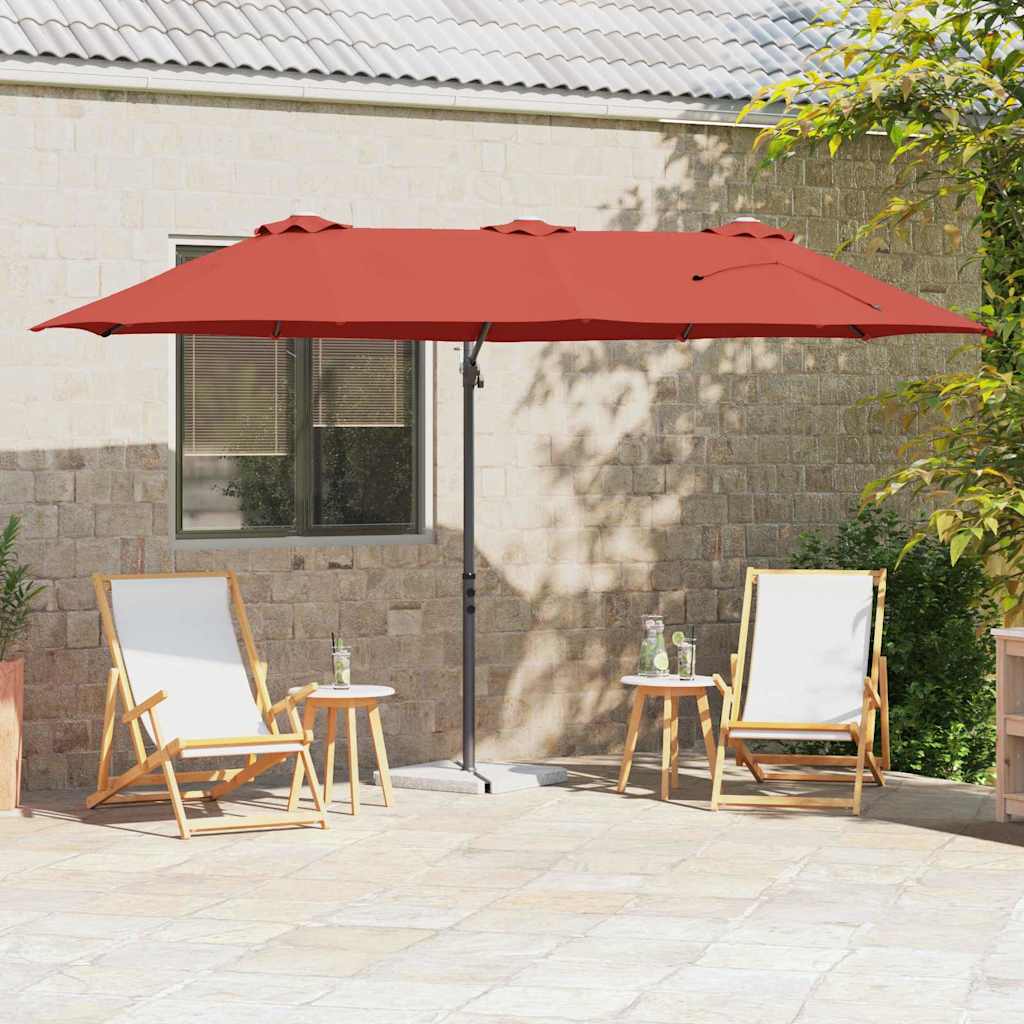 Guarda-sol cantilever de jardim Terracota 372 x 198 x 243 cm