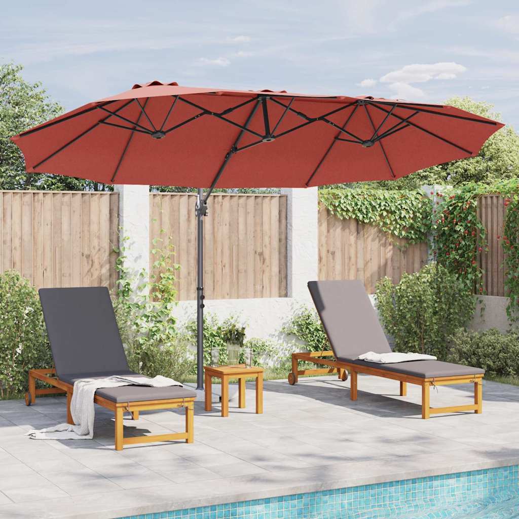 Guarda-sol cantilever de jardim Terracota 372 x 198 x 243 cm