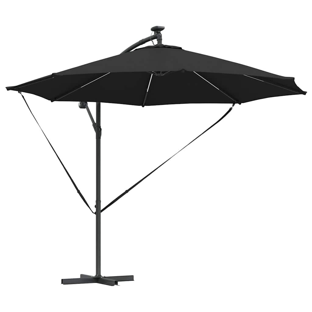 Guarda-sol de Bananeira Cantilever Preto 294 x 294 x 248 cm