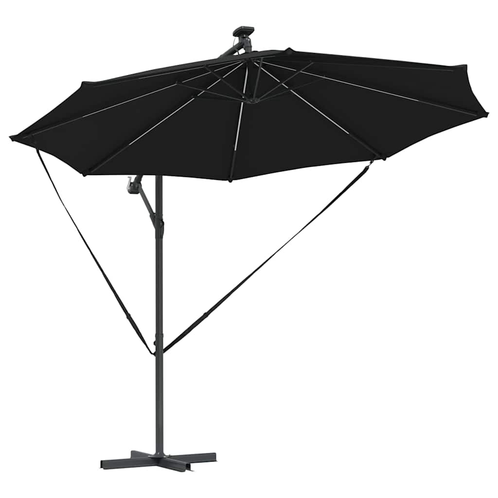 Guarda-sol de Bananeira Cantilever Preto 294 x 294 x 248 cm