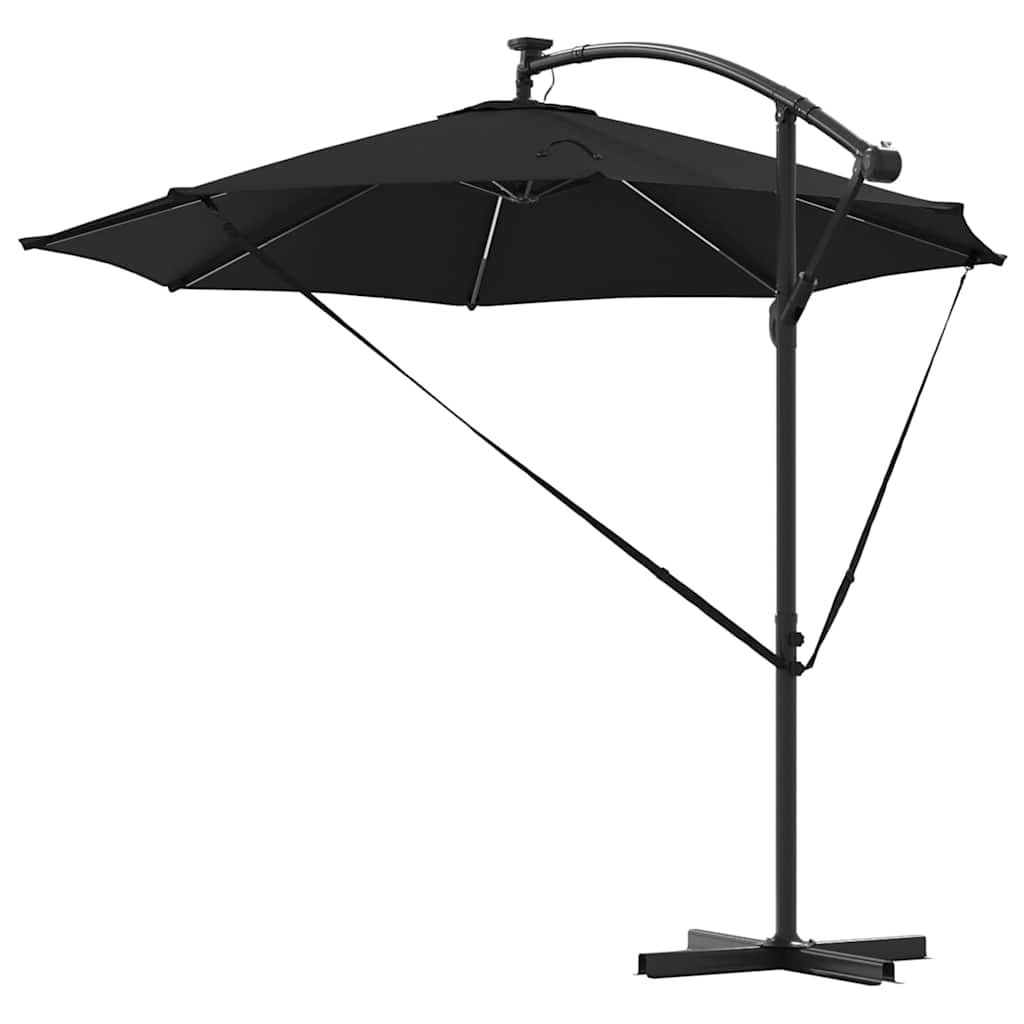 Guarda-sol de Bananeira Cantilever Preto 294 x 294 x 248 cm