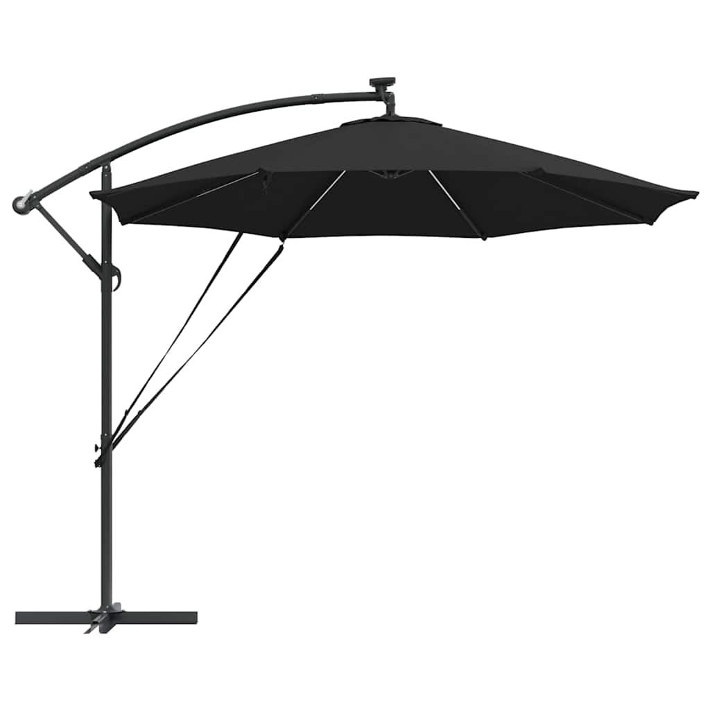 Guarda-sol de Bananeira Cantilever Preto 294 x 294 x 248 cm