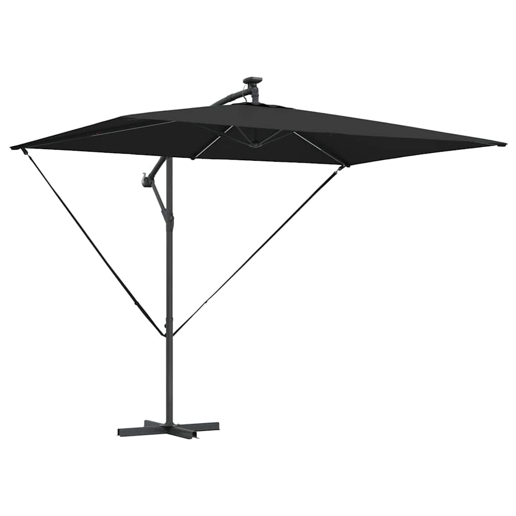 Guarda-sol de Bananeira Cantilever Preto 294 x 200 x 254 cm