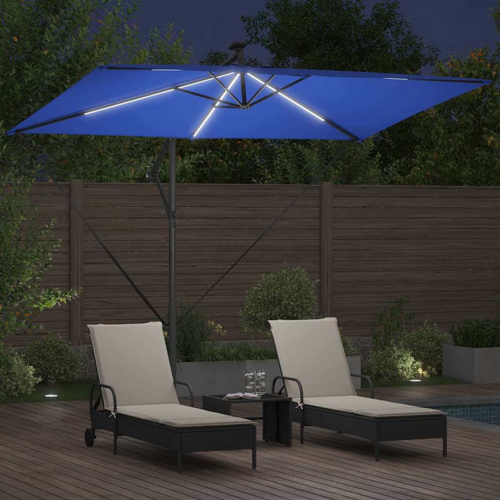 Guarda-sol de Bananeira Cantilever Azul 294 x 200 x 254 cm