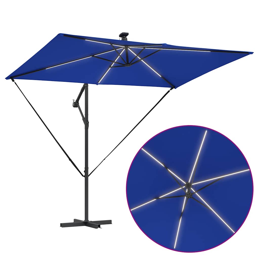 Guarda-sol de Bananeira Cantilever Azul 294 x 200 x 254 cm