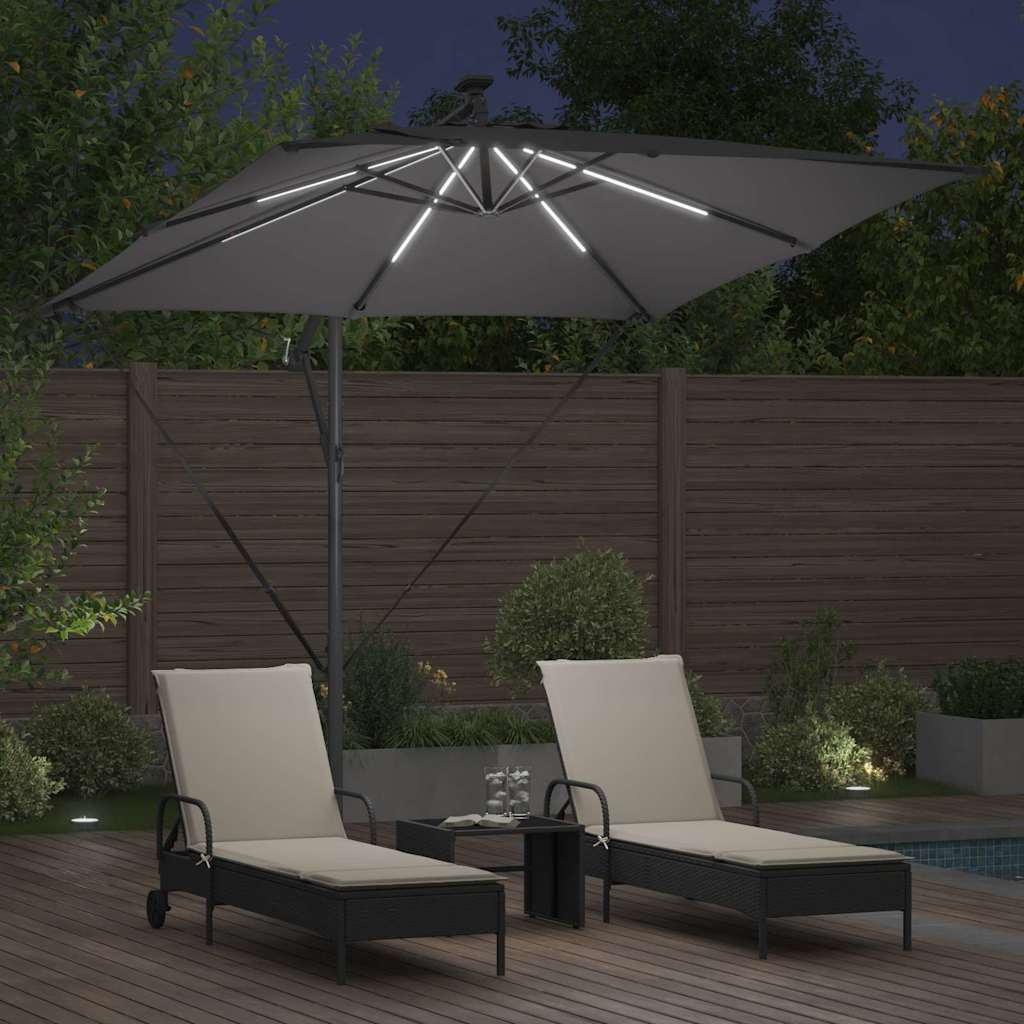 Guarda-sol de Bananeira Cantilever Antracite 249 x 249 x 250 cm