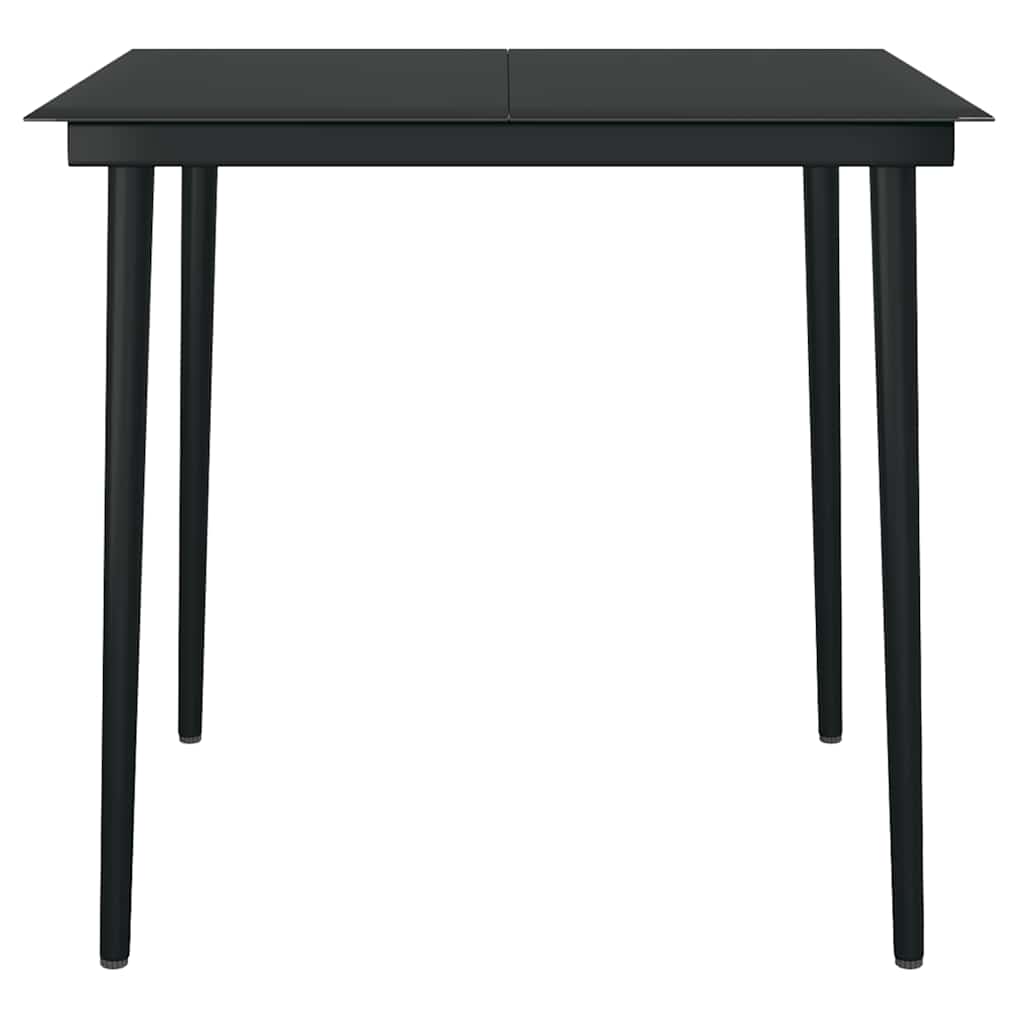 3 pcs conjunto de jantar para jardim vime PE vidro preto