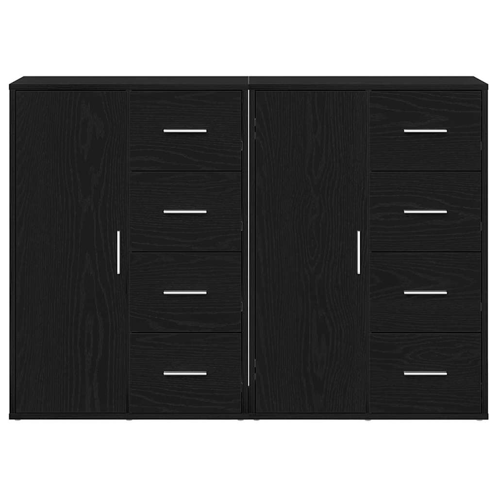 Aparadores com gaveta 2 pcs Carvalho preto 60 x 31 x 84 cm