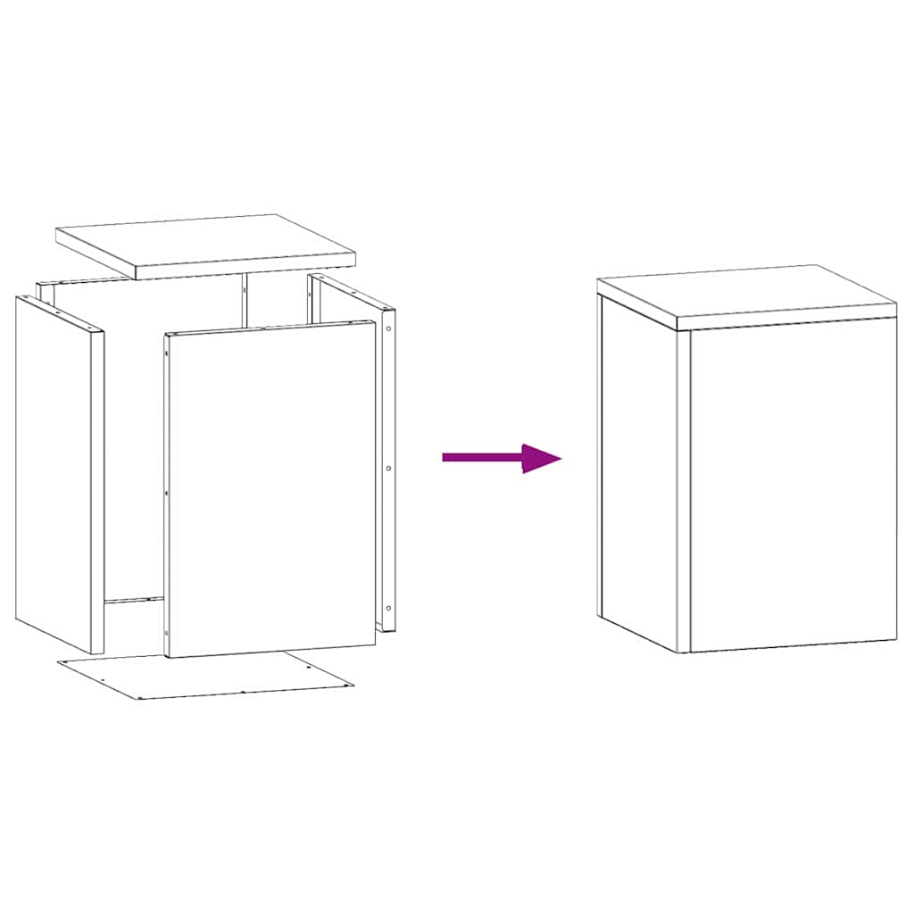 Suporte para Plantas 2 pcs Prateado 24 x 24 x 35 cm