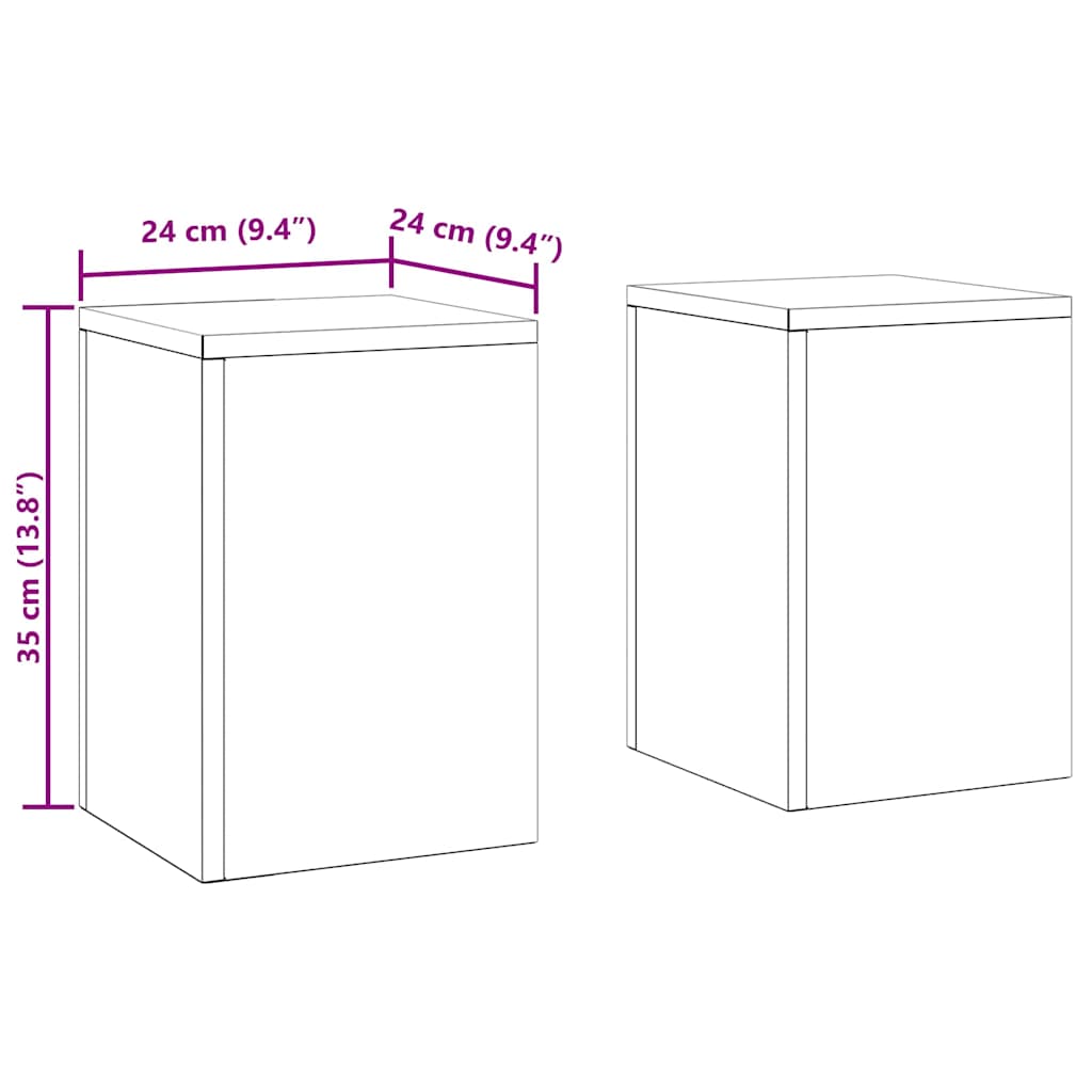 Suporte para Plantas 2 pcs Prateado 24 x 24 x 35 cm