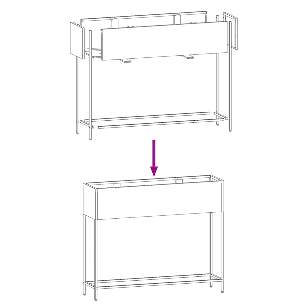Vaso Elevado para Jardim Preto 100 x 26 x 82 cm Aço