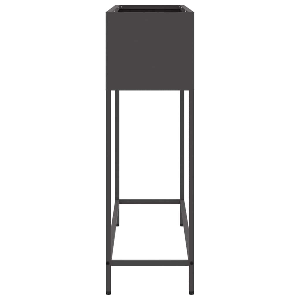 Vaso Elevado para Jardim Preto 100 x 26 x 82 cm Aço