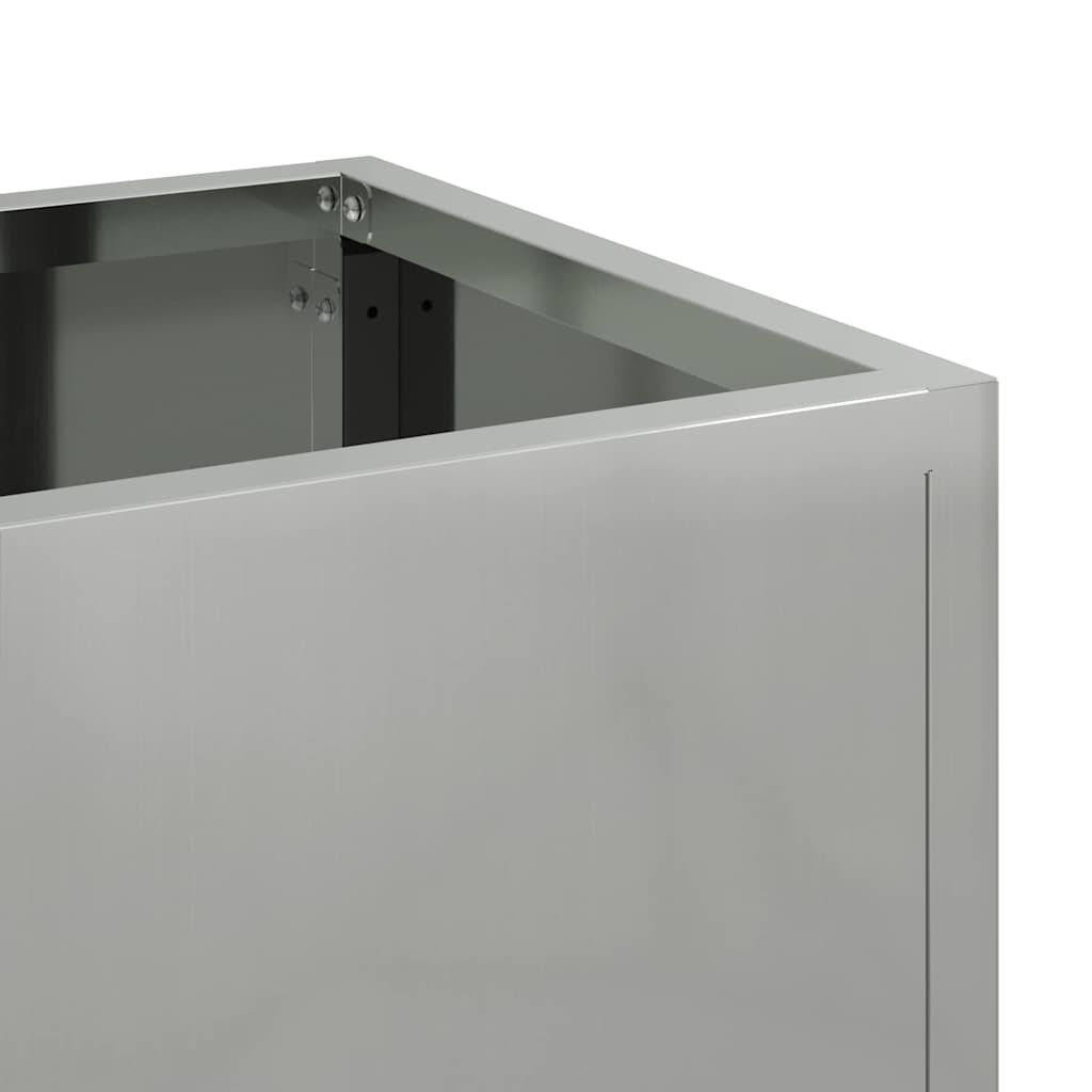 Vaso Elevado para Jardim Prateado 60 x 26 x 45 cm