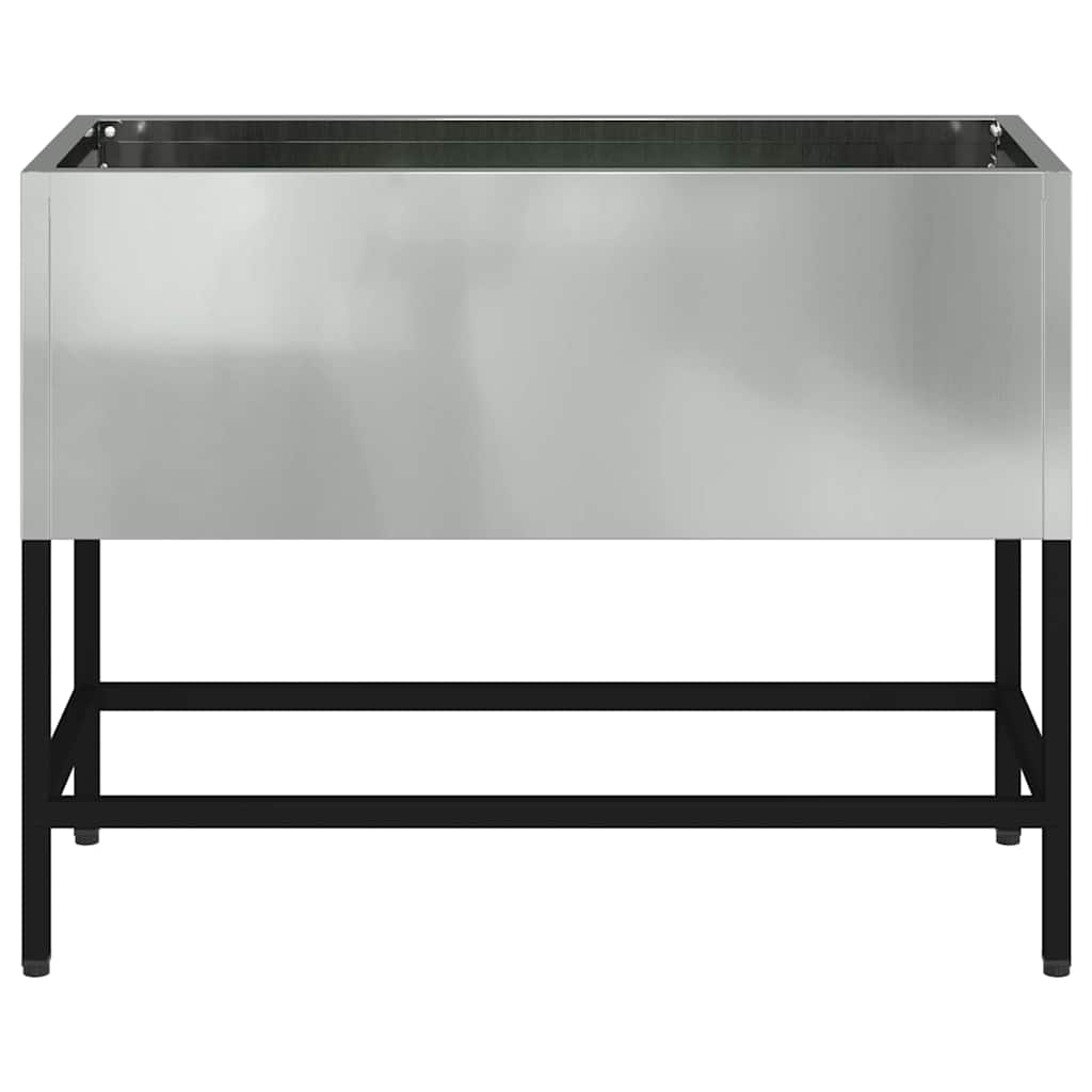 Vaso Elevado para Jardim Prateado 60 x 26 x 45 cm