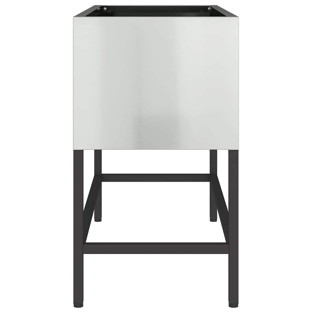 Vaso Elevado para Jardim Prateado 60 x 26 x 45 cm