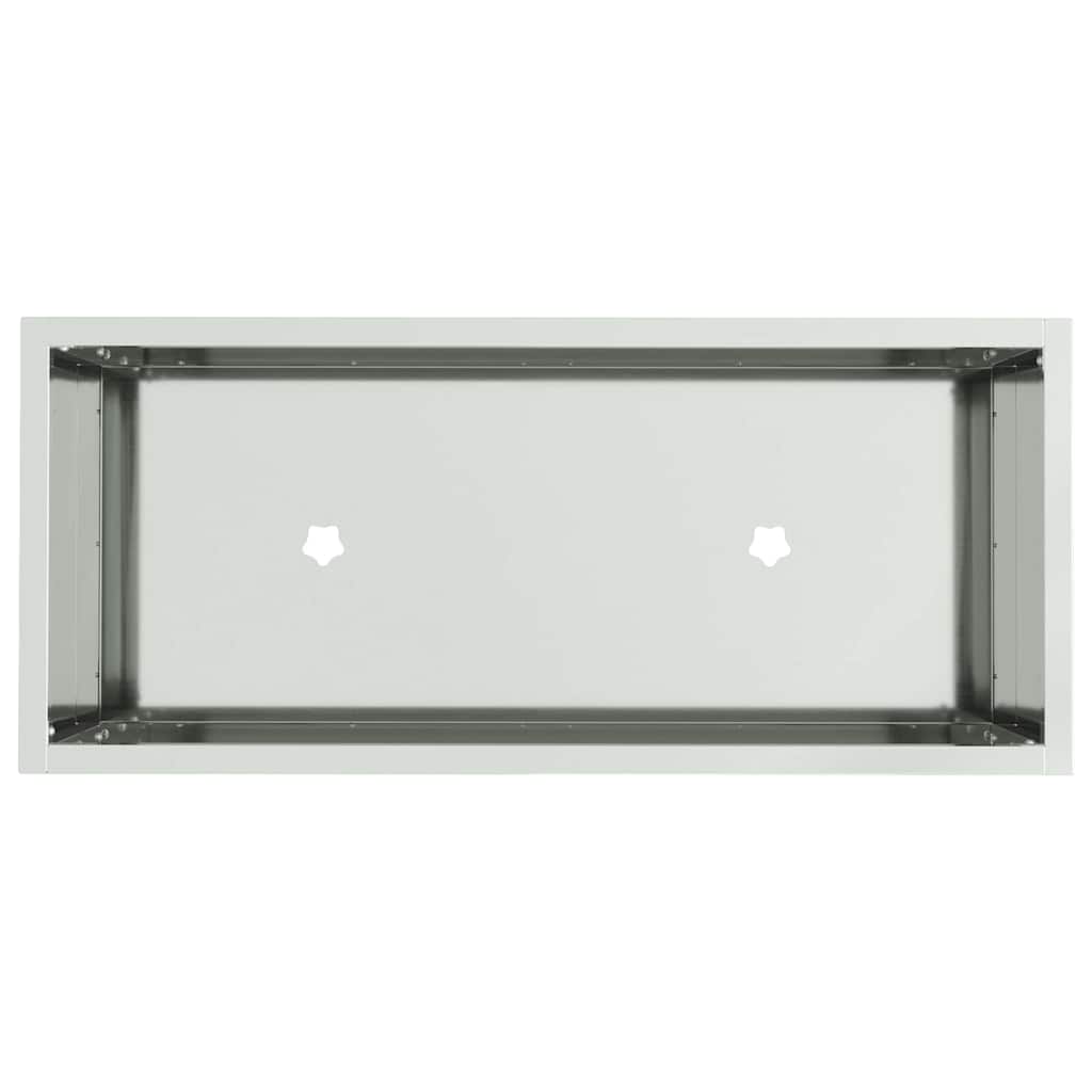 Vaso Elevado para Jardim Prateado 60 x 26 x 45 cm