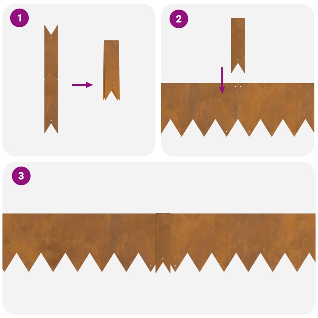 Acabamento para Gramado 50 pcs Castanho 100 x 0.05 x 20 cm
