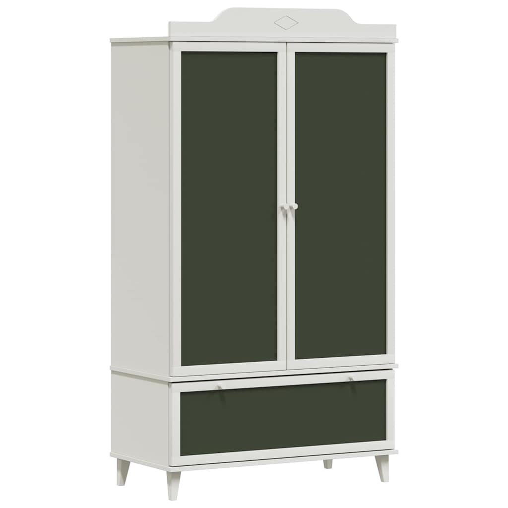 Guarda-roupa de Lousa com gaveta Branco Madeira processada