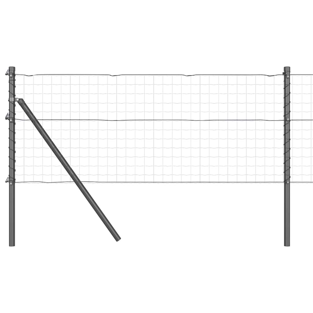 Postes de Cerca 7 pcs Cinzeto Ø32mm 100 cm Aço galvanizado