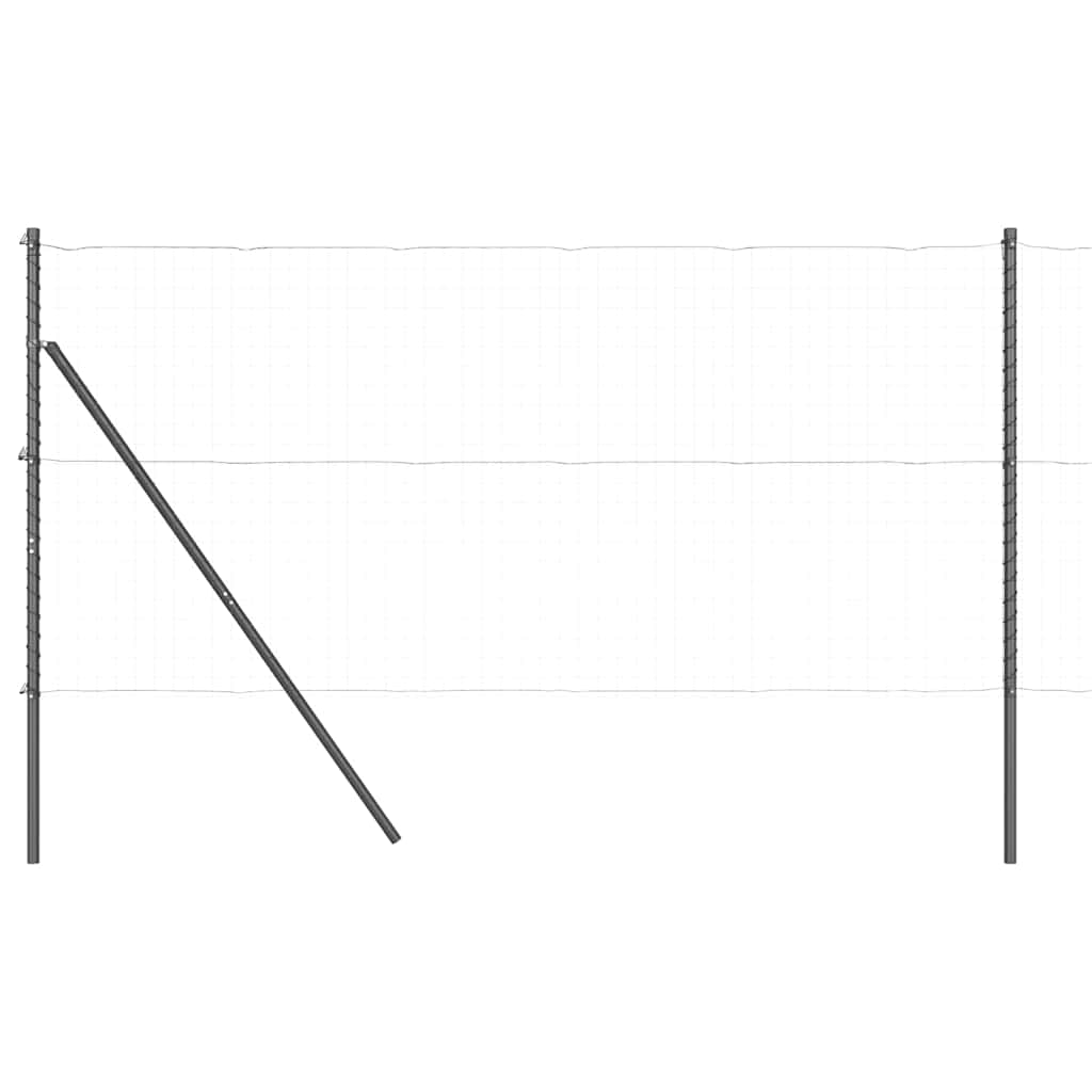 Postes de Cerca 7 pcs Cinzeto Ø32mm 150 cm Aço galvanizado